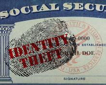 social security card with theft fingerprint
