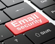 Email security button on a keyboard